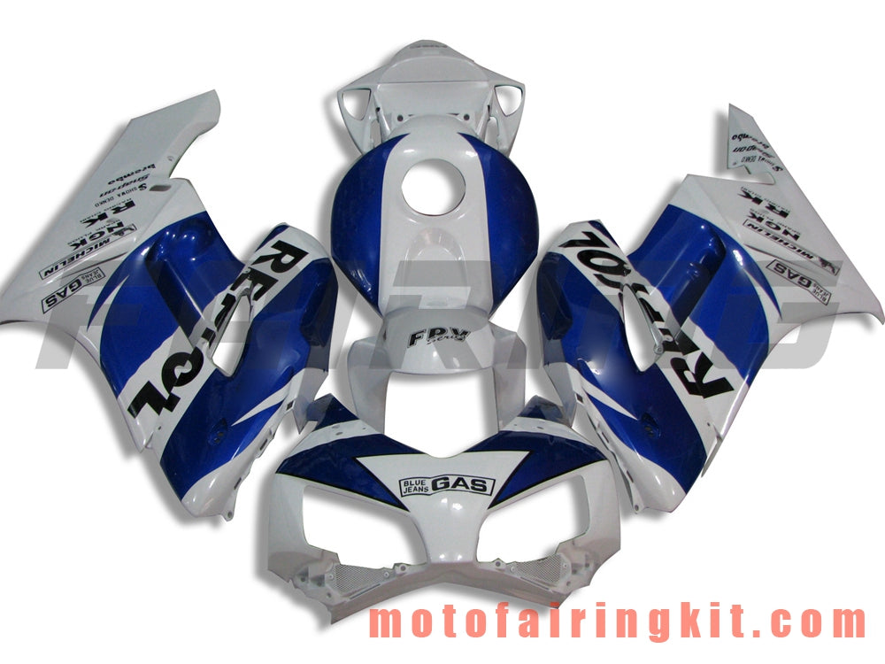 Kits de carenado aptos para CBR1000RR 2004 2005 CBR1000 RR 04 05 Molde de inyección de plástico ABS Carrocería completa para motocicleta Marco de carrocería de posventa (blanco y azul) B077