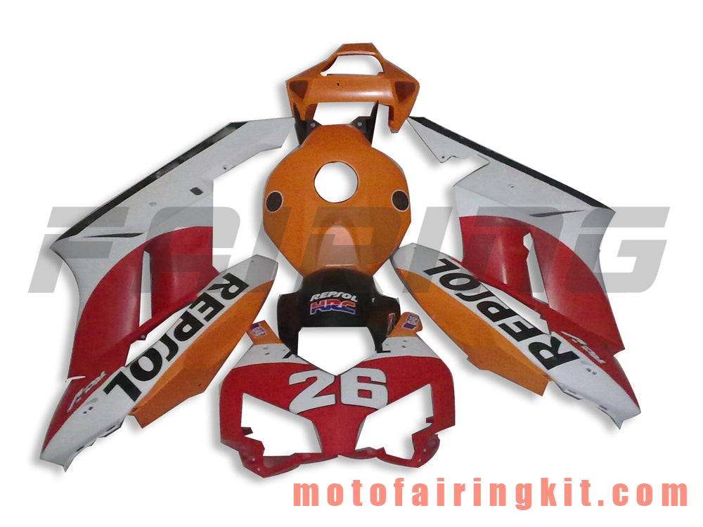 Fairing Kits Fit for CBR1000RR 2004 2005 CBR1000 RR 04 05 Plastic ABS Injection Mold Complete Motorcycle Body Aftermarket Bodywork Frame (Orange & White) B083