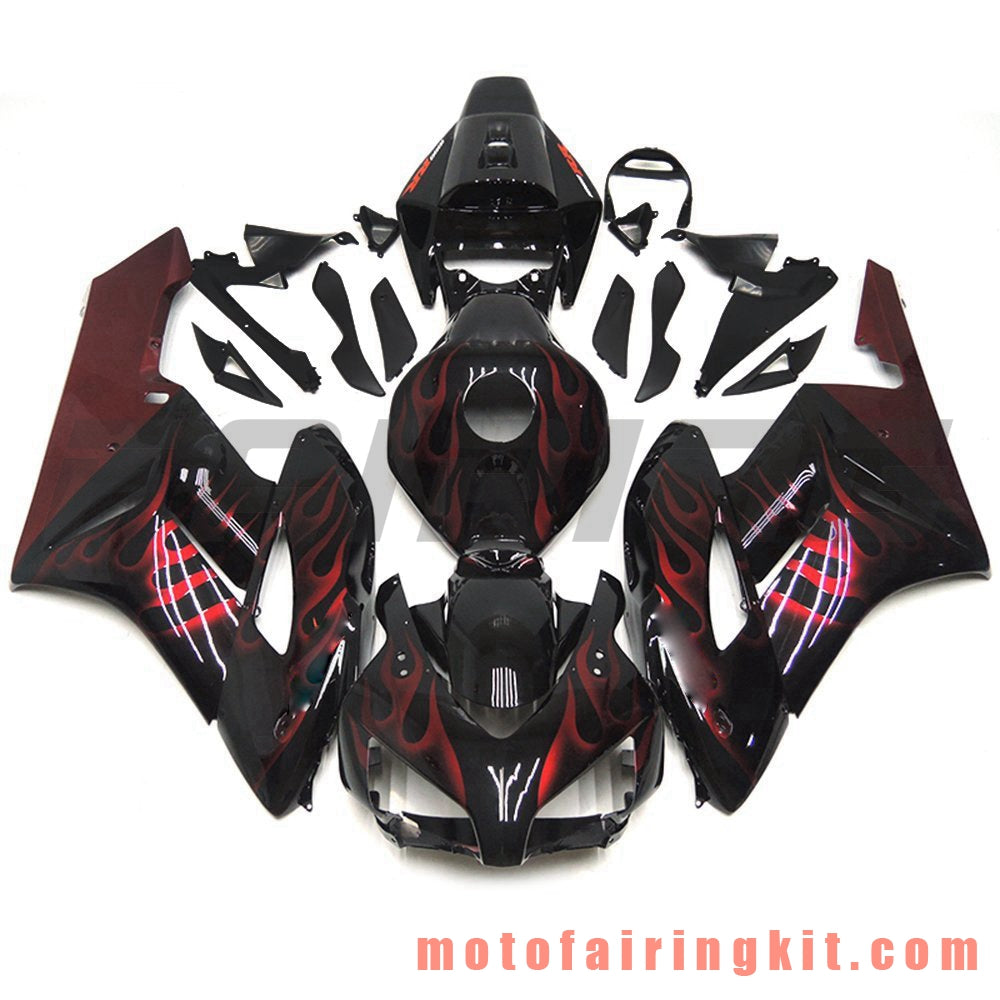 Fairing Kits Fit for CBR1000RR 2004 2005 CBR1000 RR 04 05 Plastic ABS Injection Mold Complete Motorcycle Body Aftermarket Bodywork Frame (Black & Red) B088