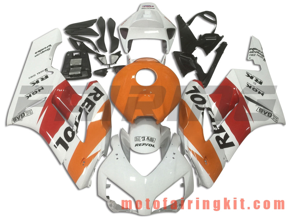 Fairing Kits Fit for CBR1000RR 2004 2005 CBR1000 RR 04 05 Plastic ABS Injection Mold Complete Motorcycle Body Aftermarket Bodywork Frame (Orange & White) B116