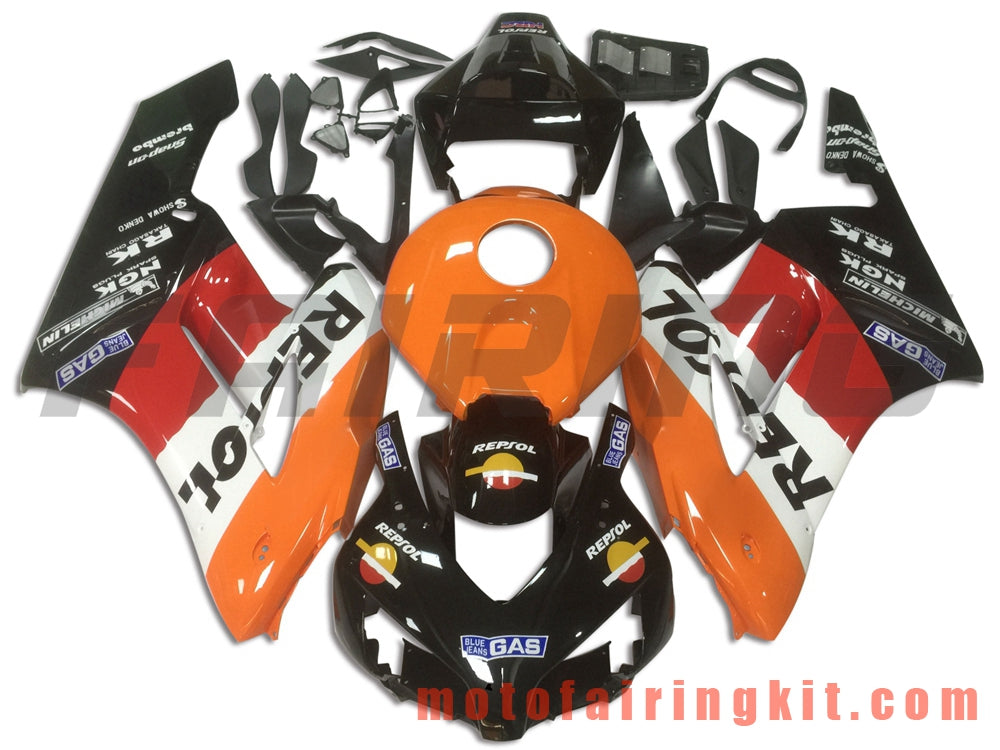 Kits de carenado aptos para CBR1000RR 2004 2005 CBR1000 RR 04 05 Molde de inyección de plástico ABS Carrocería completa para motocicleta Carrocería del mercado de accesorios Marco (naranja y negro) B118