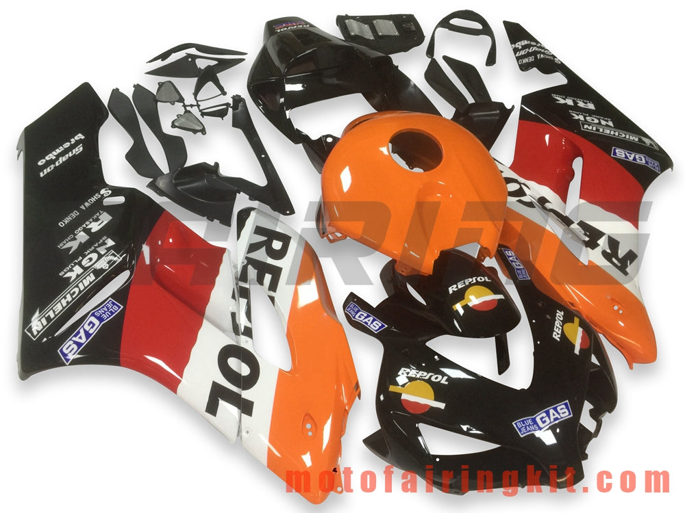 Kits de carenado aptos para CBR1000RR 2004 2005 CBR1000 RR 04 05 Molde de inyección de plástico ABS Carrocería completa para motocicleta Carrocería del mercado de accesorios Marco (naranja y negro) B118