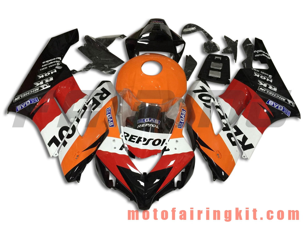 Kits de carenado aptos para CBR1000RR 2004 2005 CBR1000 RR 04 05 Molde de inyección de plástico ABS Carrocería completa para motocicleta Carrocería del mercado de accesorios Marco (naranja y negro) B124