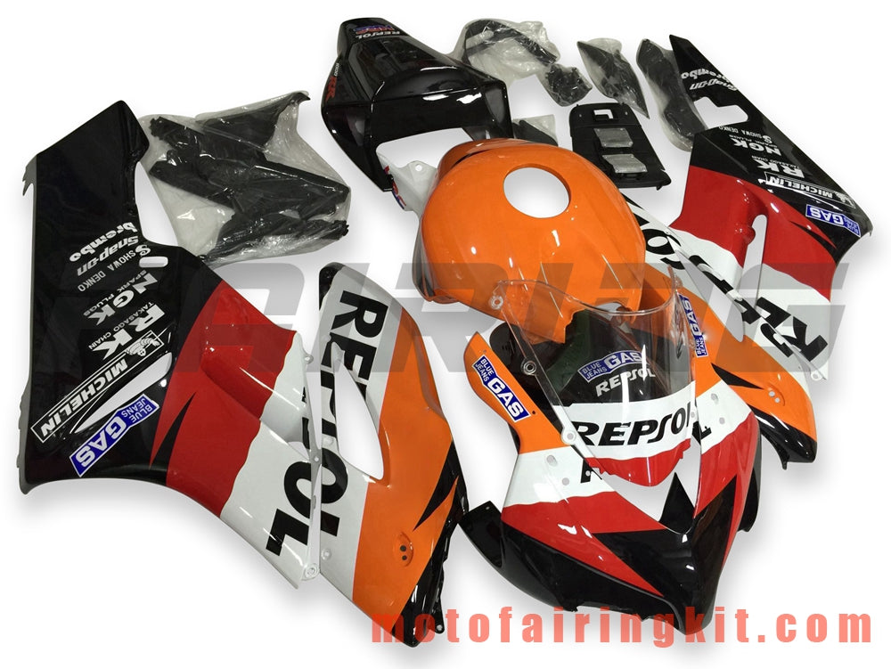 Kits de carenado aptos para CBR1000RR 2004 2005 CBR1000 RR 04 05 Molde de inyección de plástico ABS Carrocería completa para motocicleta Carrocería del mercado de accesorios Marco (naranja y negro) B124