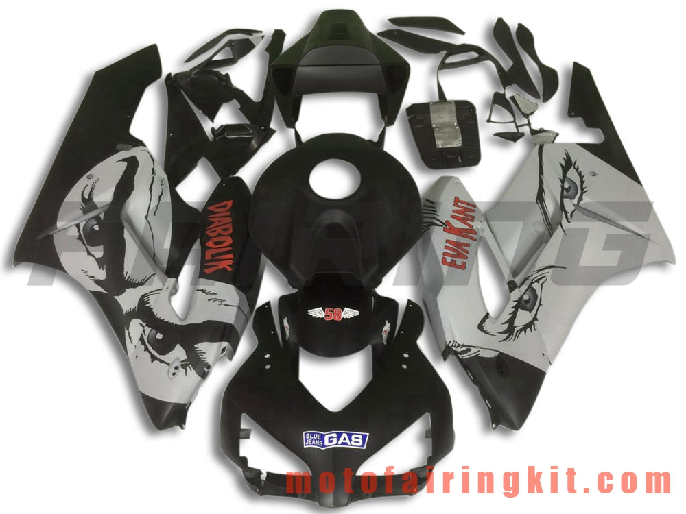 Kits de carenado aptos para CBR1000RR 2004 2005 CBR1000 RR 04 05 Molde de inyección de plástico ABS Carrocería completa para motocicleta Marco de carrocería de posventa (negro y gris) B128