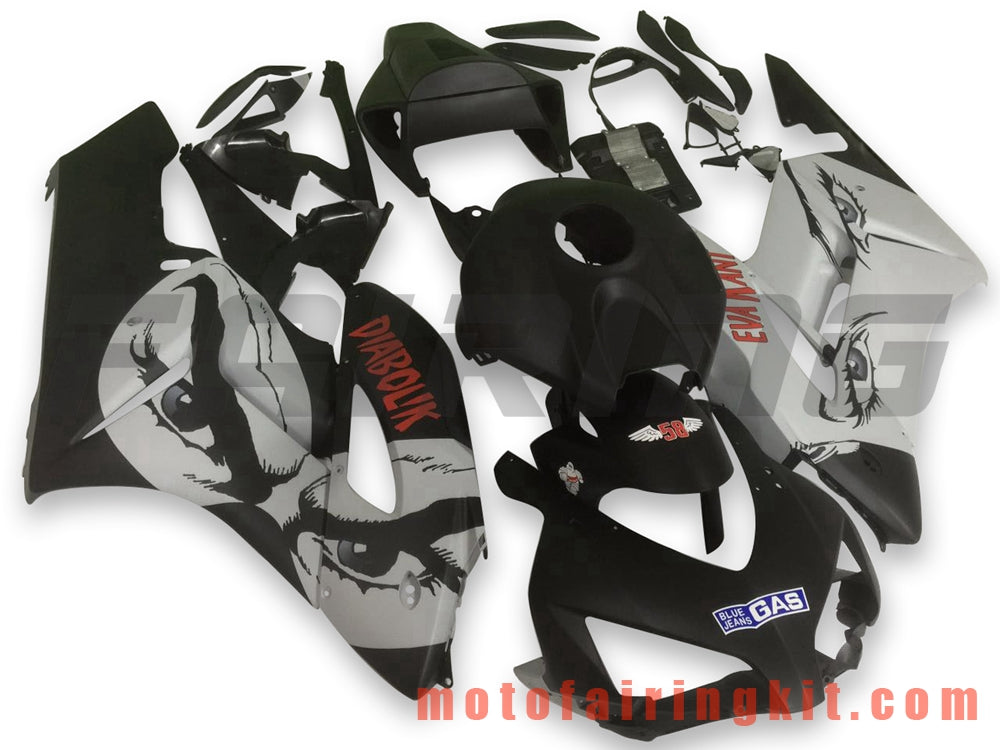 Kits de carenado aptos para CBR1000RR 2004 2005 CBR1000 RR 04 05 Molde de inyección de plástico ABS Carrocería completa para motocicleta Marco de carrocería de posventa (negro y gris) B128