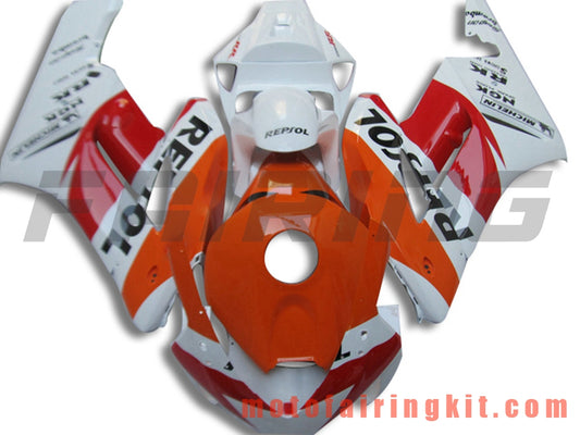 Fairing Kits Fit for CBR1000RR 2004 2005 CBR1000 RR 04 05 Plastic ABS Injection Mold Complete Motorcycle Body Aftermarket Bodywork Frame (Orange & White) B136