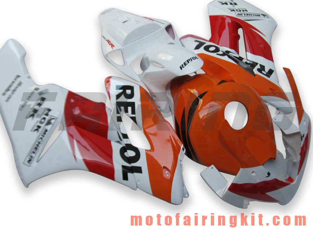 フェアリングキット CBR1000RR 2004 2005 CBR1000 RR 04 05 プラスチック ABS 射出成形 完全なオートバイボディ アフターマーケットボディワークフレーム (オレンジ &amp; ホワイト) B136