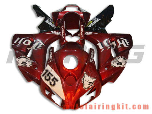 Fairing Kits Fit for CBR1000RR 2006 2007 CBR1000 RR 06 07 Plastic ABS Injection Mold Complete Motorcycle Body Aftermarket Bodywork Frame (Red & White) B007