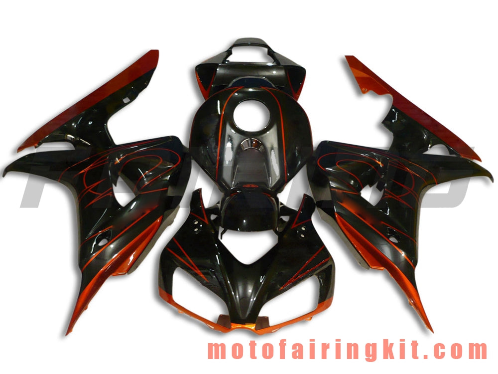 Fairing Kits Fit for CBR1000RR 2006 2007 CBR1000 RR 06 07 Plastic ABS Injection Mold Complete Motorcycle Body Aftermarket Bodywork Frame (Black & Orange) B010