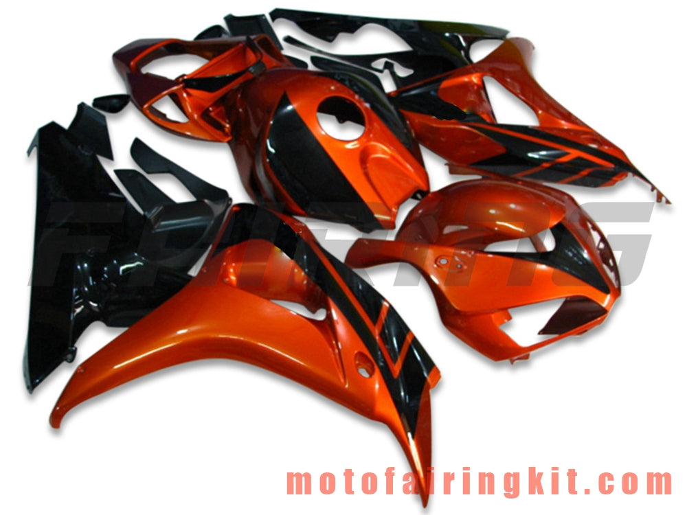 フェアリングキット CBR1000RR 2006 2007 CBR1000 RR 06 07 プラスチック ABS 射出成形 完全なオートバイボディ アフターマーケットボディワークフレーム (オレンジ &amp; ブラック) B012