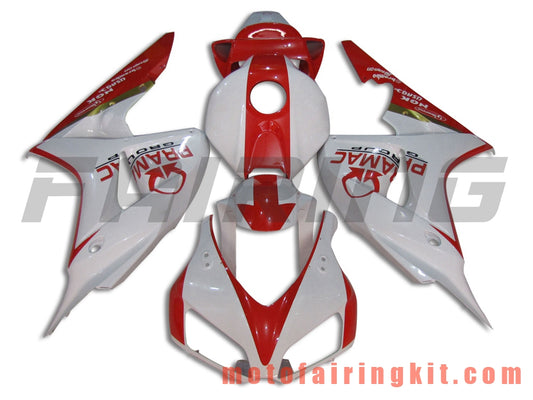 Fairing Kits Fit for CBR1000RR 2006 2007 CBR1000 RR 06 07 Plastic ABS Injection Mold Complete Motorcycle Body Aftermarket Bodywork Frame (White & Red) B014