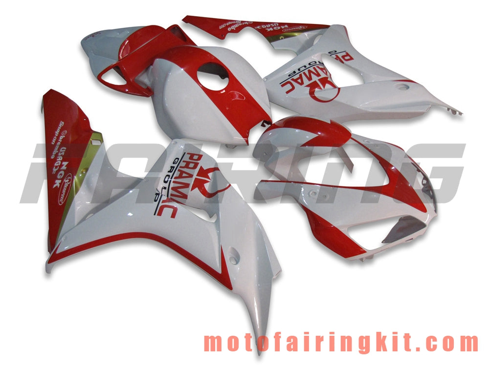 Fairing Kits Fit for CBR1000RR 2006 2007 CBR1000 RR 06 07 Plastic ABS Injection Mold Complete Motorcycle Body Aftermarket Bodywork Frame (White & Red) B014