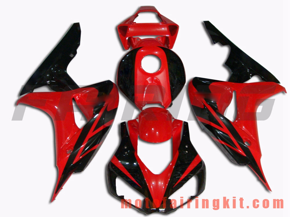 フェアリングキット CBR1000RR 2006 2007 CBR1000 RR 06 07 プラスチック ABS 射出成形 完全なオートバイボディ アフターマーケットボディワークフレーム (ブラック &amp; レッド) B015