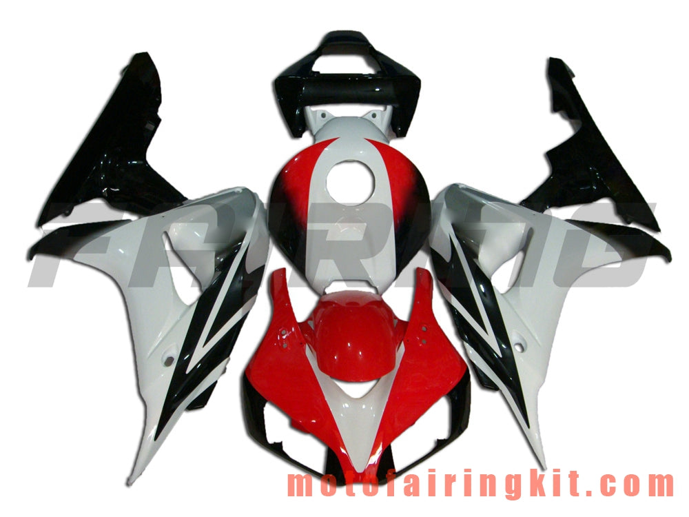 Fairing Kits Fit for CBR1000RR 2006 2007 CBR1000 RR 06 07 Plastic ABS Injection Mold Complete Motorcycle Body Aftermarket Bodywork Frame (White & Red) B017