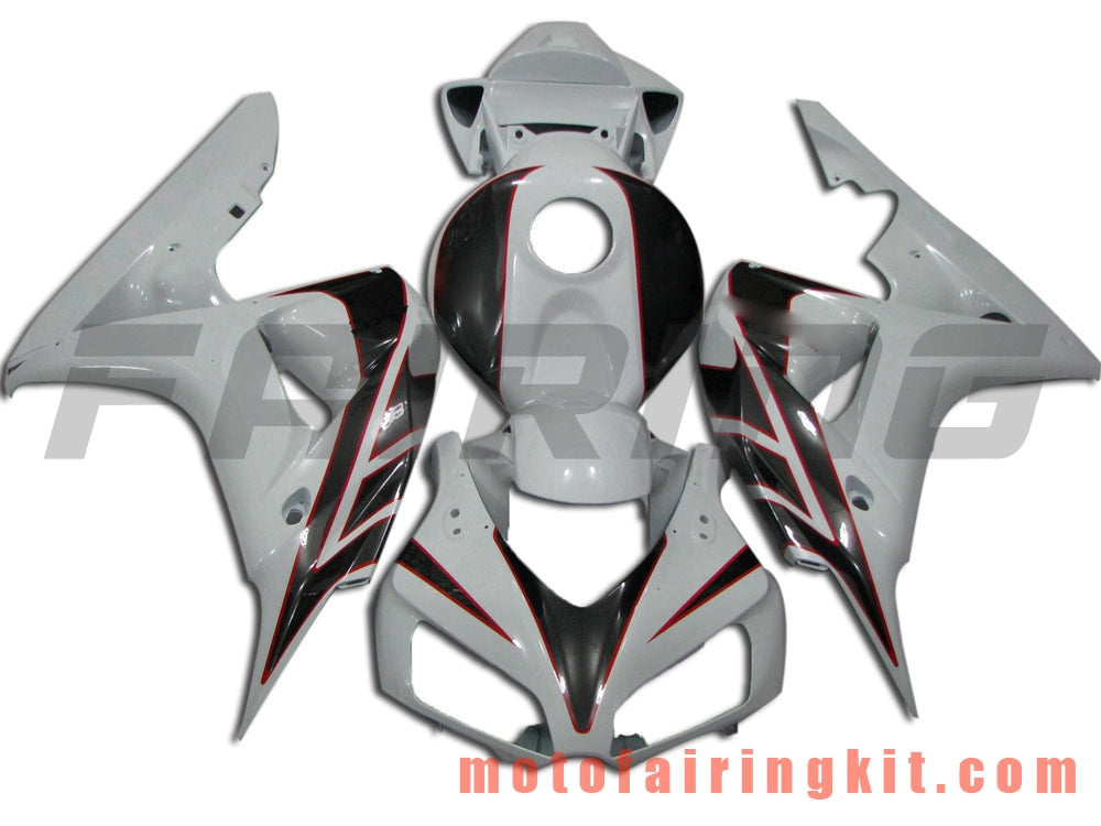 Fairing Kits Fit for CBR1000RR 2006 2007 CBR1000 RR 06 07 Plastic ABS Injection Mold Complete Motorcycle Body Aftermarket Bodywork Frame (Black & White) B020