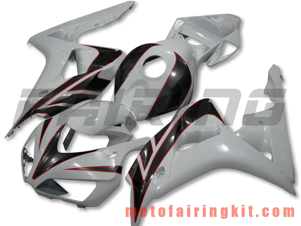 Fairing Kits Fit for CBR1000RR 2006 2007 CBR1000 RR 06 07 Plastic ABS Injection Mold Complete Motorcycle Body Aftermarket Bodywork Frame (Black & White) B020