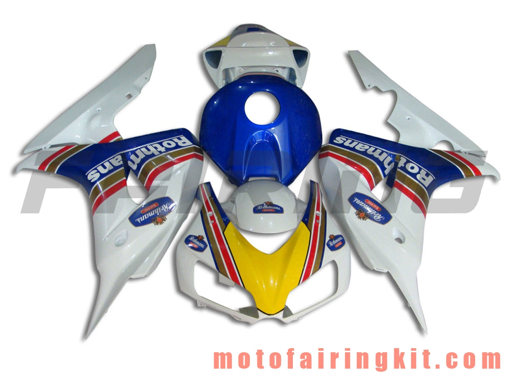 Kits de carenado aptos para CBR1000RR 2006 2007 CBR1000 RR 06 07 Molde de inyección de plástico ABS Carrocería completa para motocicleta Carrocería del mercado de accesorios Marco (azul y blanco) B027