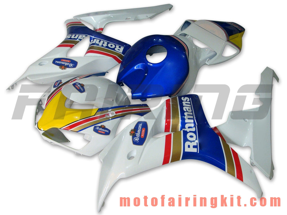 Kits de carenado aptos para CBR1000RR 2006 2007 CBR1000 RR 06 07 Molde de inyección de plástico ABS Carrocería completa para motocicleta Carrocería del mercado de accesorios Marco (azul y blanco) B027