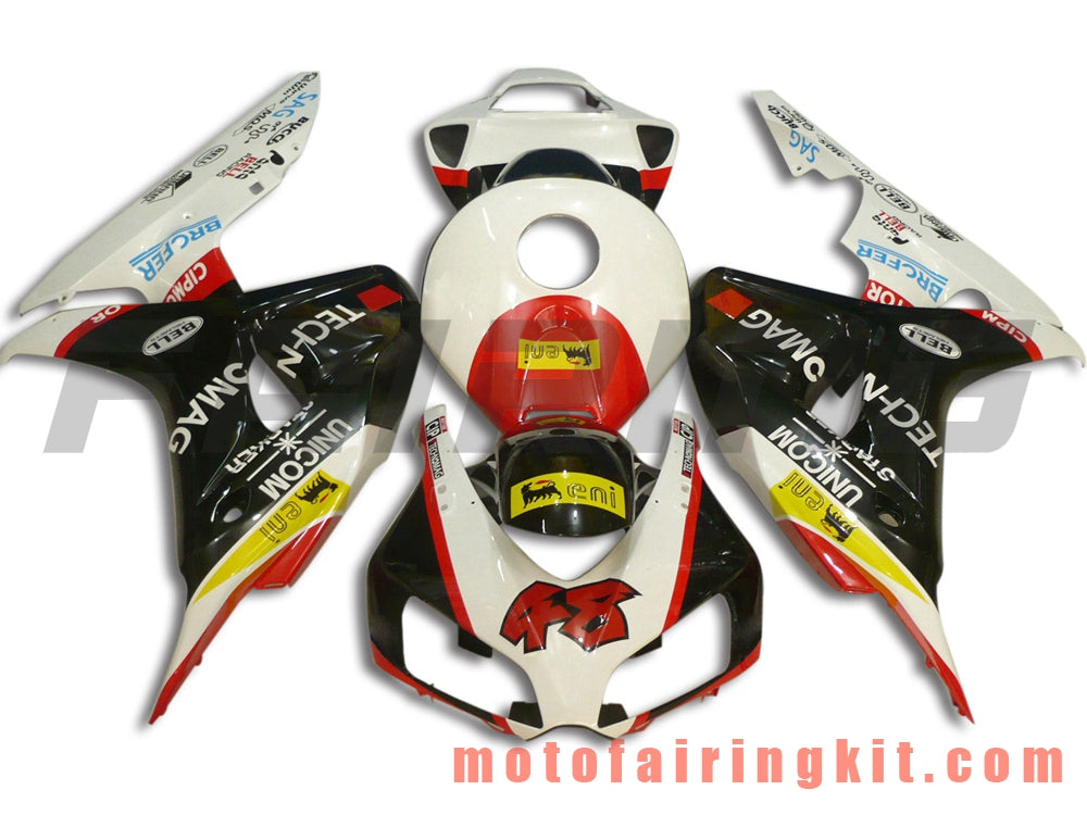 Fairing Kits Fit for CBR1000RR 2006 2007 CBR1000 RR 06 07 Plastic ABS Injection Mold Complete Motorcycle Body Aftermarket Bodywork Frame (White & Black) B030