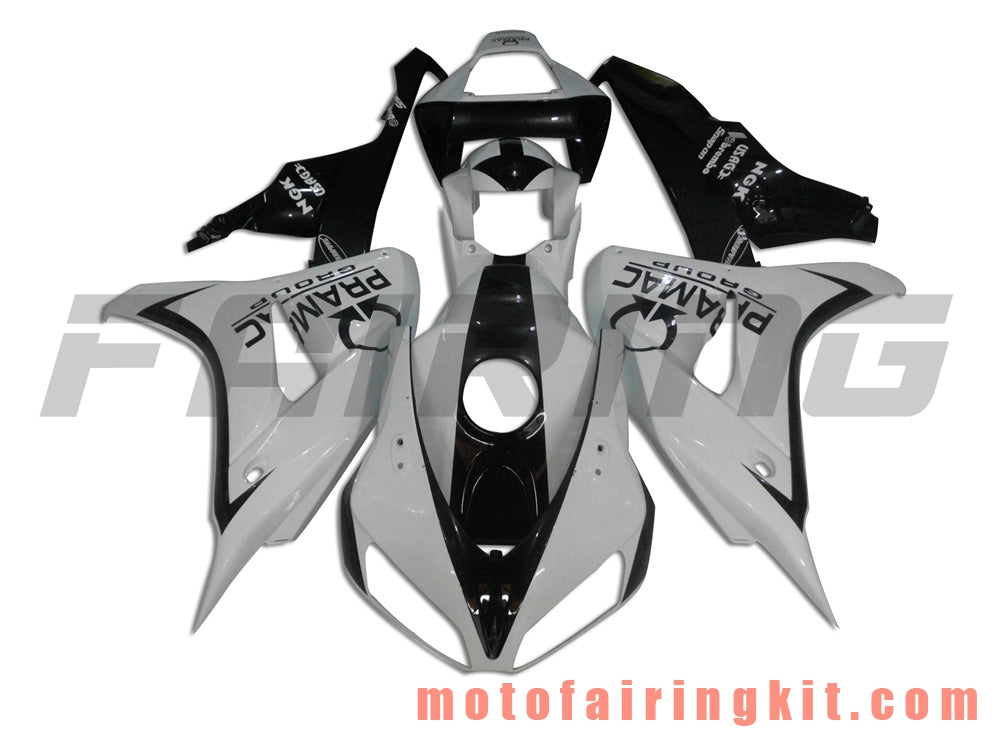 Kits de carenado aptos para CBR1000RR 2006 2007 CBR1000 RR 06 07 Molde de inyección de plástico ABS Carrocería completa para motocicleta Marco de carrocería de posventa (blanco y negro) B031