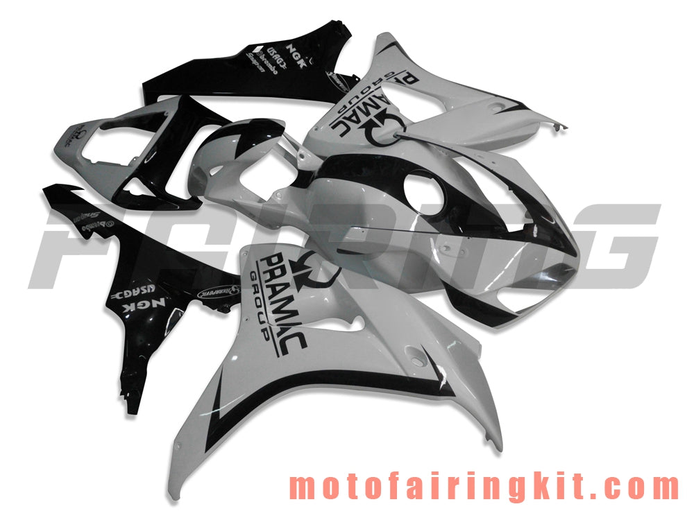 Kits de carenado aptos para CBR1000RR 2006 2007 CBR1000 RR 06 07 Molde de inyección de plástico ABS Carrocería completa para motocicleta Marco de carrocería de posventa (blanco y negro) B031