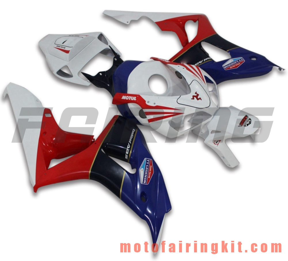 Fairing Kits Fit for CBR1000RR 2006 2007 CBR1000 RR 06 07 Plastic ABS Injection Mold Complete Motorcycle Body Aftermarket Bodywork Frame (White & Red) B040