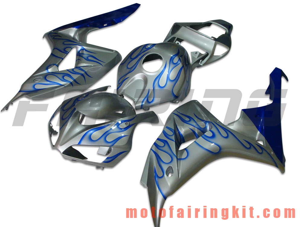 Fairing Kits Fit for CBR1000RR 2006 2007 CBR1000 RR 06 07 Plastic ABS Injection Mold Complete Motorcycle Body Aftermarket Bodywork Frame (Blue & Silver) B041