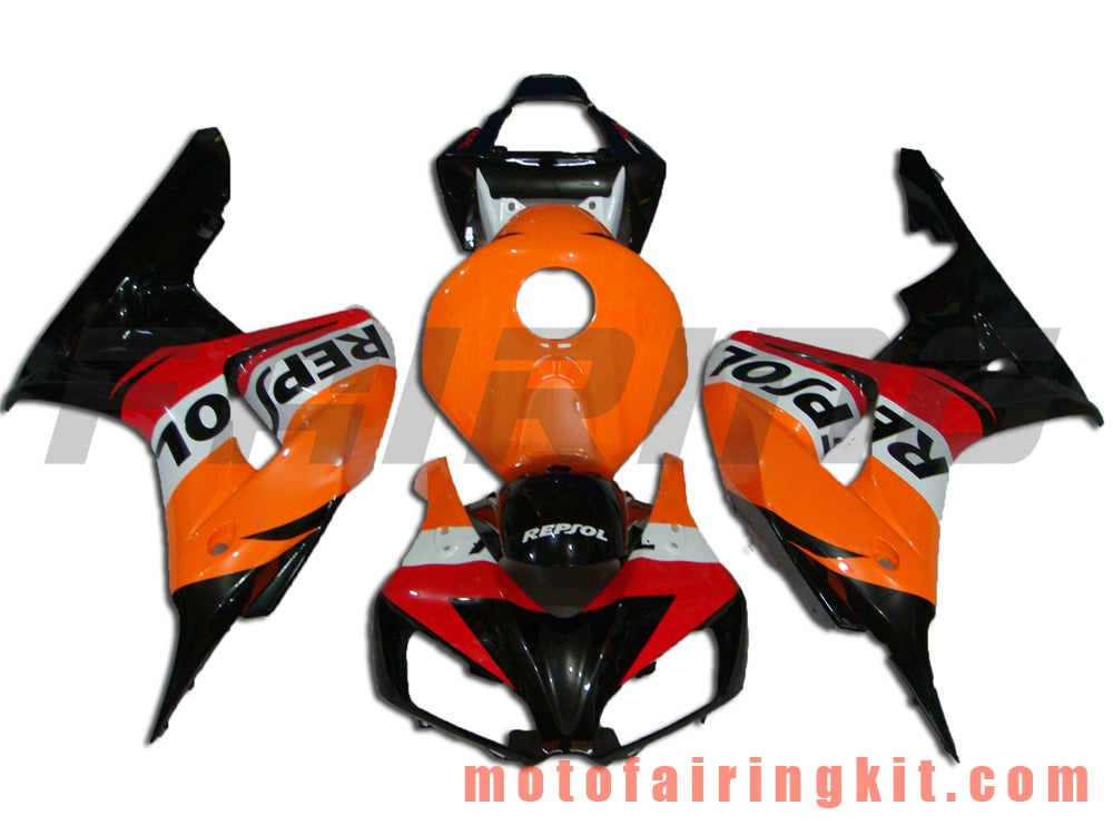 Kits de carenado aptos para CBR1000RR 2006 2007 CBR1000 RR 06 07 Molde de inyección de plástico ABS Carrocería completa para motocicleta Carrocería del mercado de accesorios Marco (naranja y negro) B044