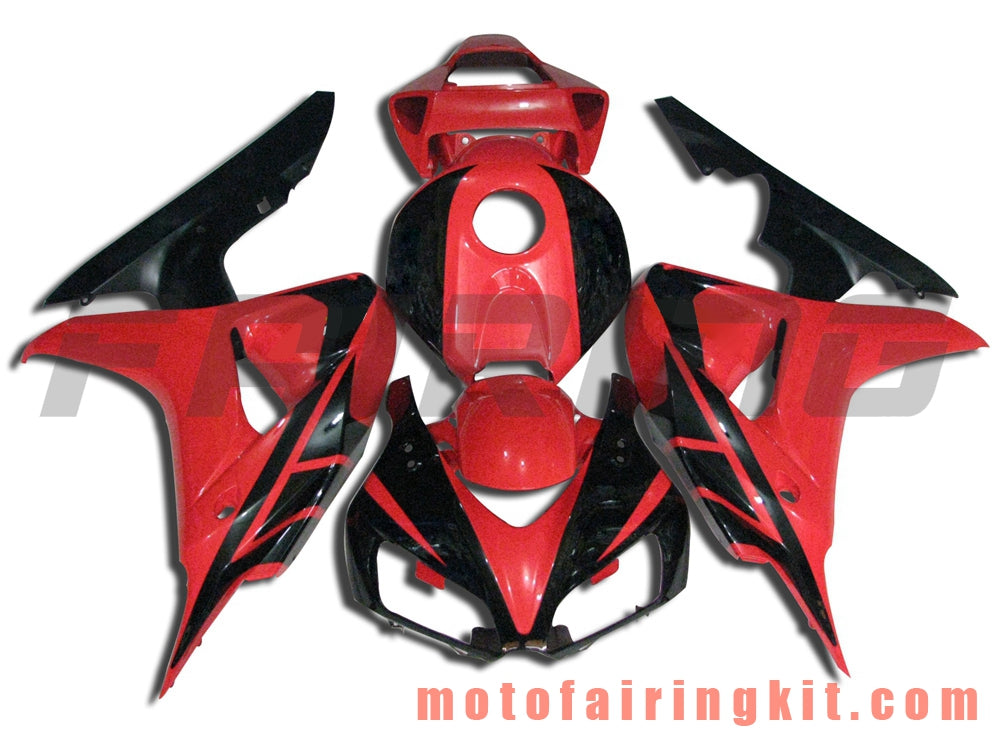 Kits de carenado aptos para CBR1000RR 2006 2007 CBR1000 RR 06 07 Molde de inyección de plástico ABS Carrocería completa para motocicleta Marco de carrocería de posventa (rojo y negro) B048