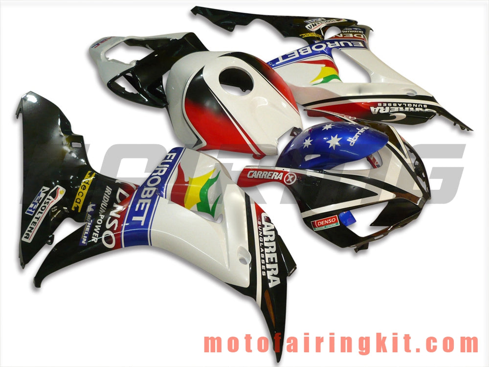 Fairing Kits Fit for CBR1000RR 2006 2007 CBR1000 RR 06 07 Plastic ABS Injection Mold Complete Motorcycle Body Aftermarket Bodywork Frame (White & Black) B049