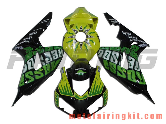 Fairing Kits Fit for CBR1000RR 2006 2007 CBR1000 RR 06 07 Plastic ABS Injection Mold Complete Motorcycle Body Aftermarket Bodywork Frame (Green & Yellow) B054