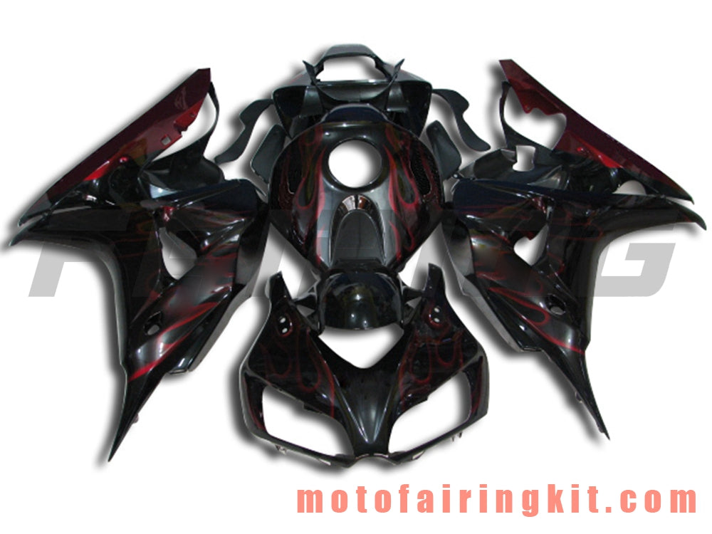 Fairing Kits Fit for CBR1000RR 2006 2007 CBR1000 RR 06 07 Plastic ABS Injection Mold Complete Motorcycle Body Aftermarket Bodywork Frame (Black & Red) B057