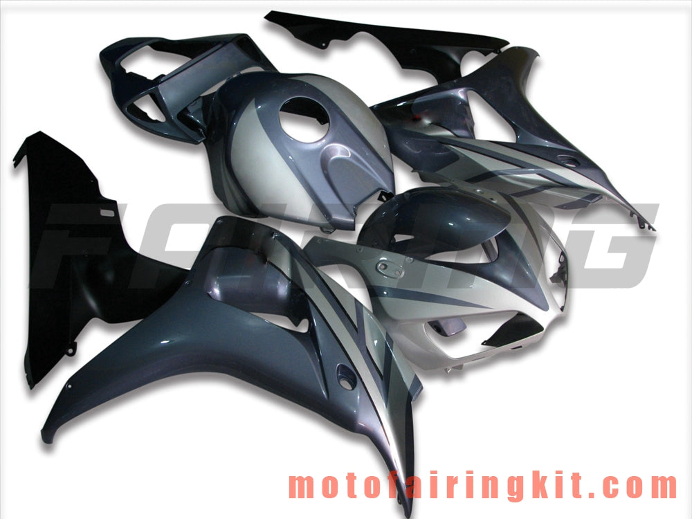 Fairing Kits Fit for CBR1000RR 2006 2007 CBR1000 RR 06 07 Plastic ABS Injection Mold Complete Motorcycle Body Aftermarket Bodywork Frame (Silver & Black) B061