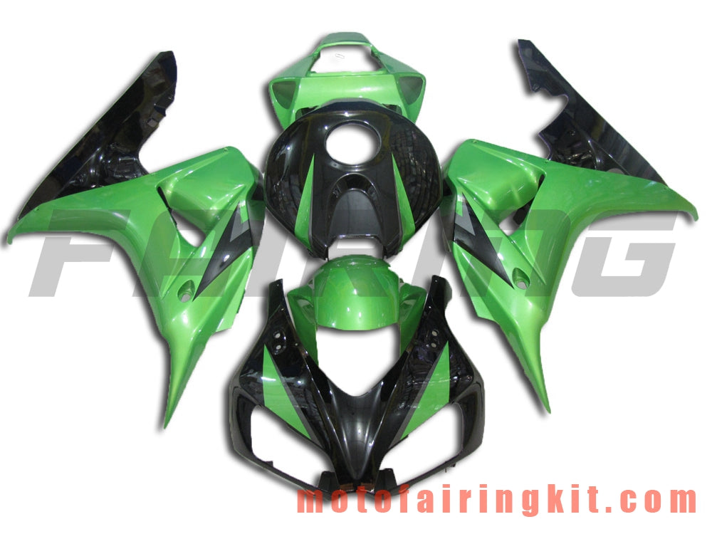 Kits de carenado aptos para CBR1000RR 2006 2007 CBR1000 RR 06 07 Molde de inyección de plástico ABS Carrocería completa para motocicleta Marco de carrocería de posventa (verde y negro) B065