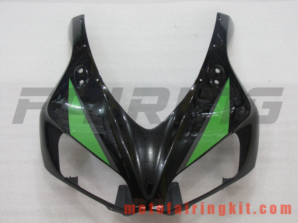 Kits de carenado aptos para CBR1000RR 2006 2007 CBR1000 RR 06 07 Molde de inyección de plástico ABS Carrocería completa para motocicleta Marco de carrocería de posventa (verde y negro) B065