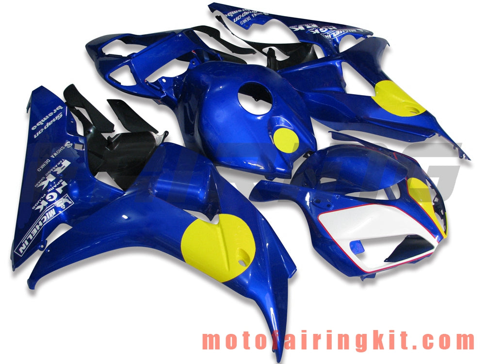 フェアリングキット CBR1000RR 2006 2007 CBR1000 RR 06 07 プラスチック ABS 射出成形 完全なオートバイボディ アフターマーケットボディワークフレーム (ブルー) B066