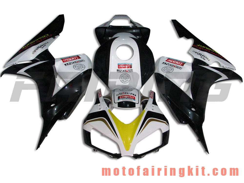 Kits de carenado aptos para CBR1000RR 2006 2007 CBR1000 RR 06 07 Molde de inyección de plástico ABS Carrocería completa para motocicleta Marco de carrocería de posventa (blanco y negro) B070