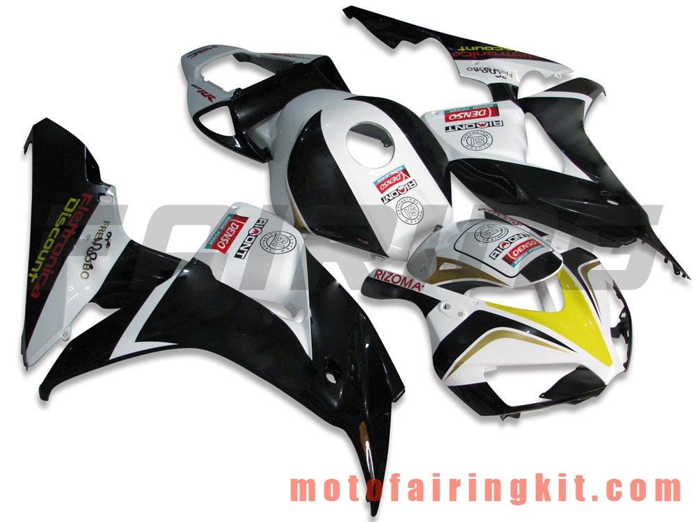 Fairing Kits Fit for CBR1000RR 2006 2007 CBR1000 RR 06 07 Plastic ABS Injection Mold Complete Motorcycle Body Aftermarket Bodywork Frame (Black & White) B070