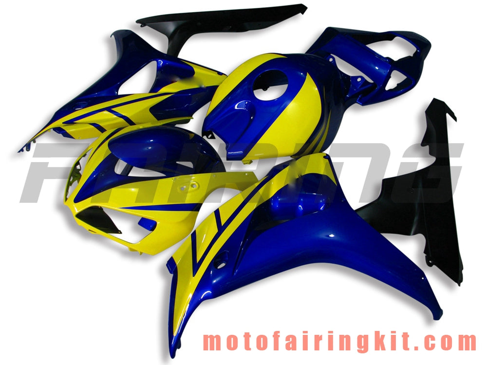 Fairing Kits Fit for CBR1000RR 2006 2007 CBR1000 RR 06 07 Plastic ABS Injection Mold Complete Motorcycle Body Aftermarket Bodywork Frame (Yellow & Blue) B071