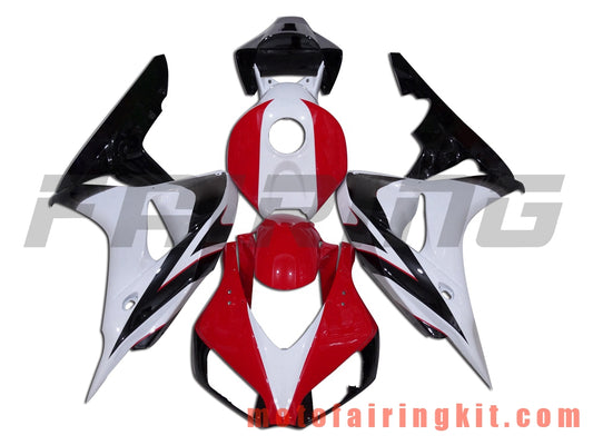 Fairing Kits Fit for CBR1000RR 2006 2007 CBR1000 RR 06 07 Plastic ABS Injection Mold Complete Motorcycle Body Aftermarket Bodywork Frame (Red & White) B074