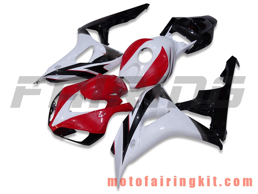 Fairing Kits Fit for CBR1000RR 2006 2007 CBR1000 RR 06 07 Plastic ABS Injection Mold Complete Motorcycle Body Aftermarket Bodywork Frame (Red & White) B074