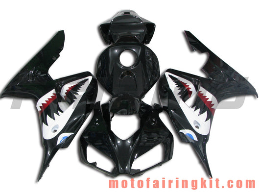 Fairing Kits Fit for CBR1000RR 2006 2007 CBR1000 RR 06 07 Plastic ABS Injection Mold Complete Motorcycle Body Aftermarket Bodywork Frame (Black & White) B075