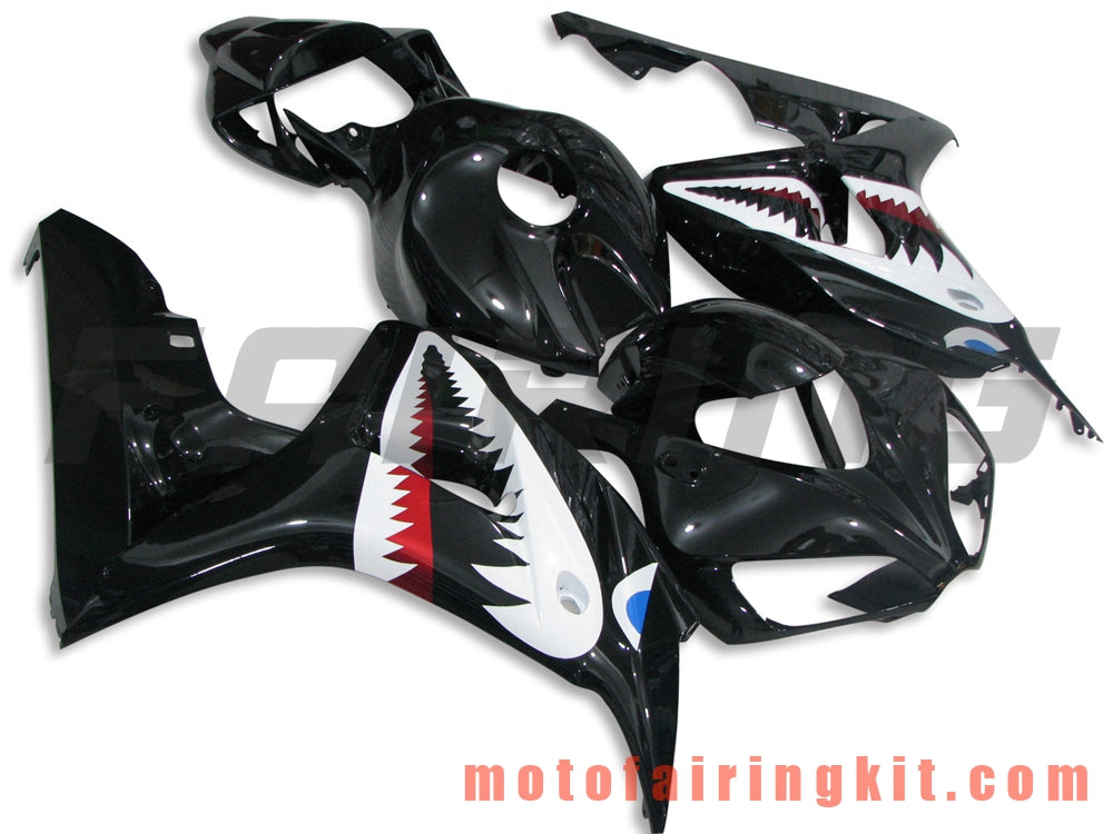 Fairing Kits Fit for CBR1000RR 2006 2007 CBR1000 RR 06 07 Plastic ABS Injection Mold Complete Motorcycle Body Aftermarket Bodywork Frame (Black & White) B075