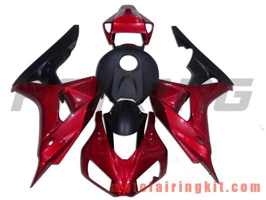 Fairing Kits Fit for CBR1000RR 2006 2007 CBR1000 RR 06 07 Plastic ABS Injection Mold Complete Motorcycle Body Aftermarket Bodywork Frame (Black & Red) B077