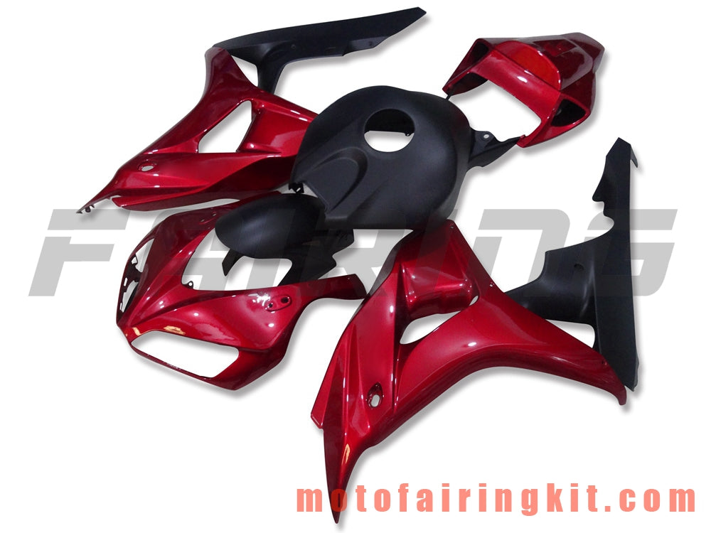 Fairing Kits Fit for CBR1000RR 2006 2007 CBR1000 RR 06 07 Plastic ABS Injection Mold Complete Motorcycle Body Aftermarket Bodywork Frame (Black & Red) B077