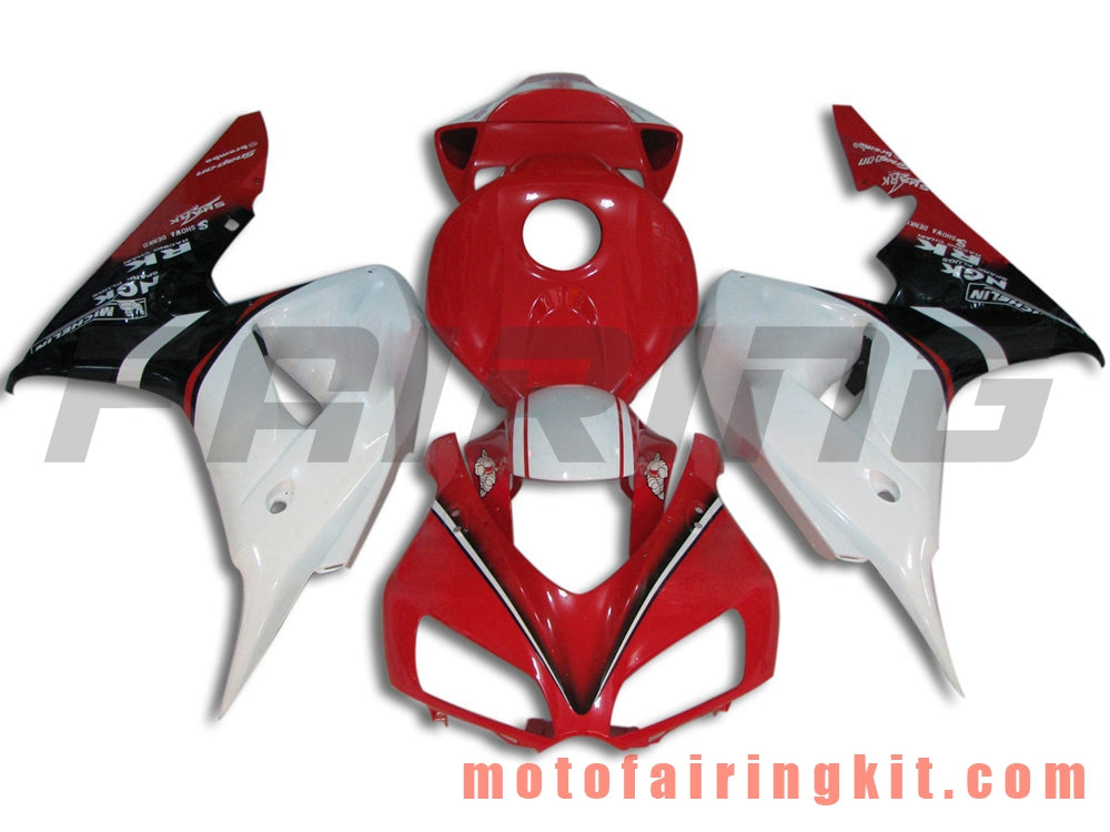 Fairing Kits Fit for CBR1000RR 2006 2007 CBR1000 RR 06 07 Plastic ABS Injection Mold Complete Motorcycle Body Aftermarket Bodywork Frame (Red & White) B080