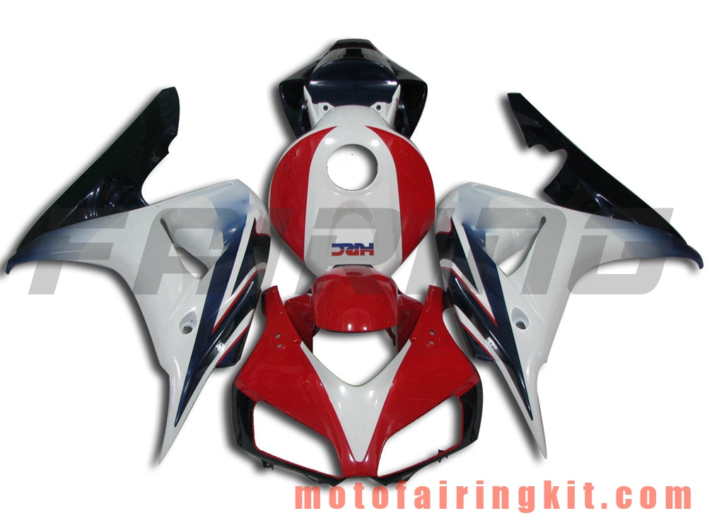 Fairing Kits Fit for CBR1000RR 2006 2007 CBR1000 RR 06 07 Plastic ABS Injection Mold Complete Motorcycle Body Aftermarket Bodywork Frame (White & Red) B082