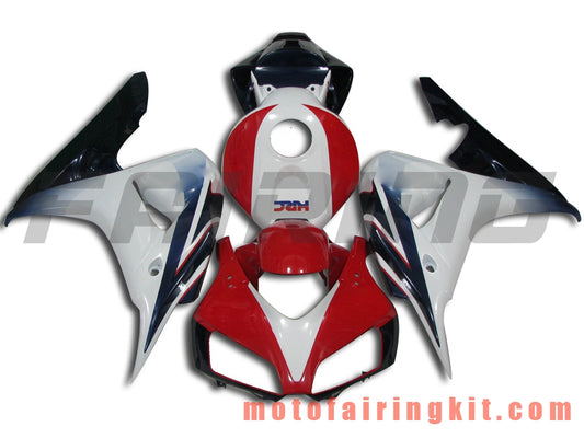 フェアリングキット CBR1000RR 2006 2007 CBR1000 RR 06 07 プラスチック ABS 射出成形 完全なオートバイボディ アフターマーケットボディワークフレーム (ホワイト &amp; レッド) B082