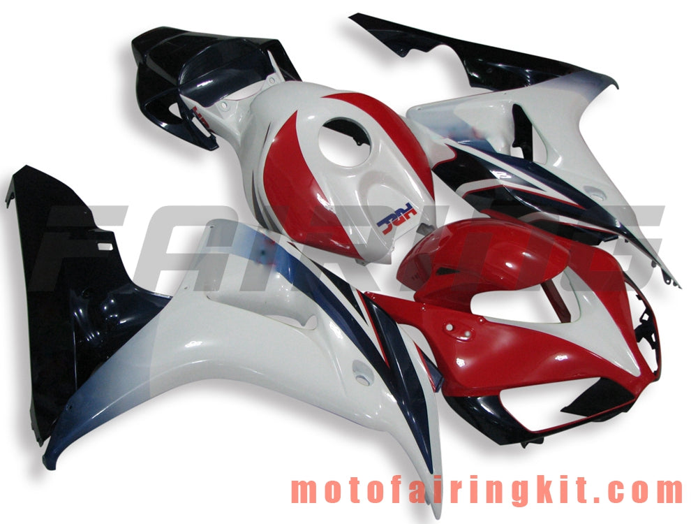 Kits de carenado aptos para CBR1000RR 2006 2007 CBR1000 RR 06 07 Molde de inyección de plástico ABS Carrocería completa para motocicleta Marco de carrocería de posventa (blanco y rojo) B082